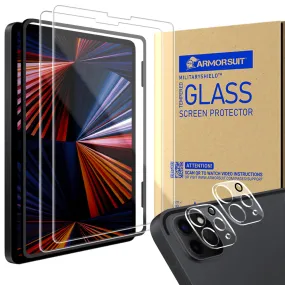 [2 Pack] ArmorSuit designed for iPad Pro 12.9 Inch (2020) (2021) Tempered Glass Screen Protector   [2 Pack] Camera Lens Protector