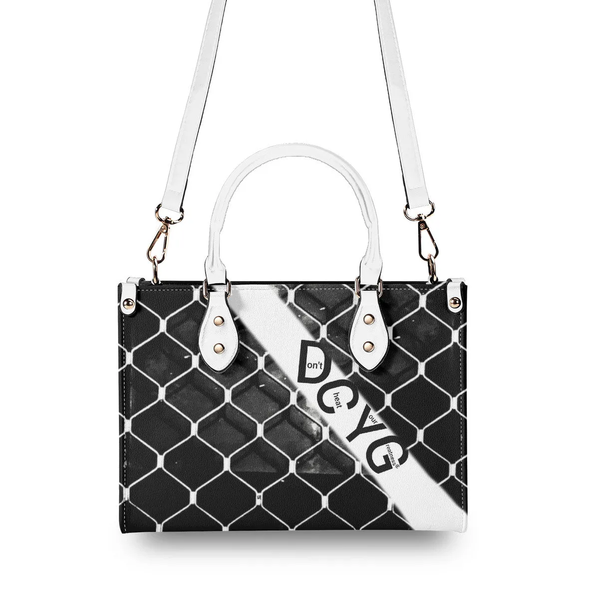 45 Dgr Black Logo & Black Screen Multiple Sizes Upgraded Luxury Women PU Leather Handbag