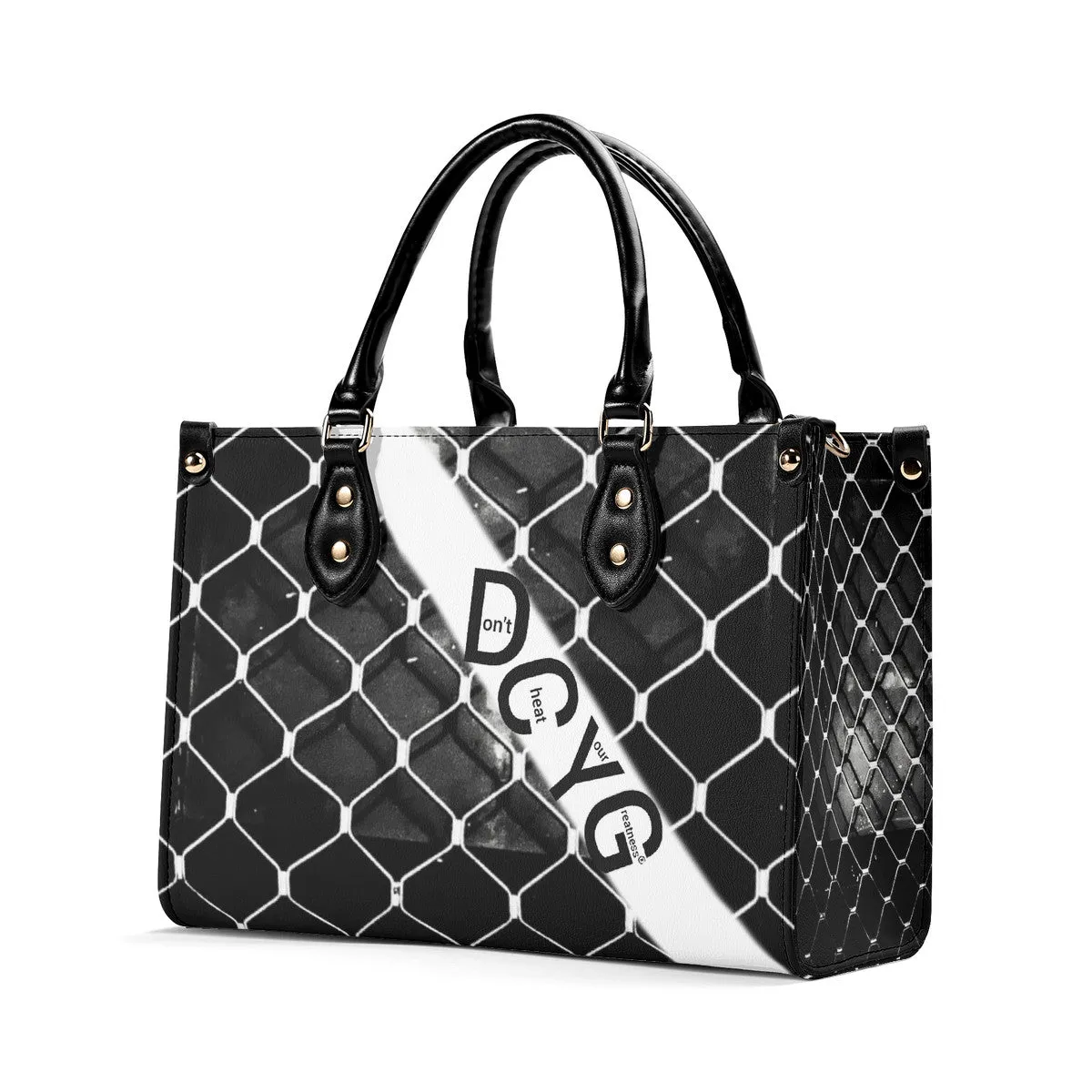 45 Dgr Black Logo & Black Screen Multiple Sizes Upgraded Luxury Women PU Leather Handbag