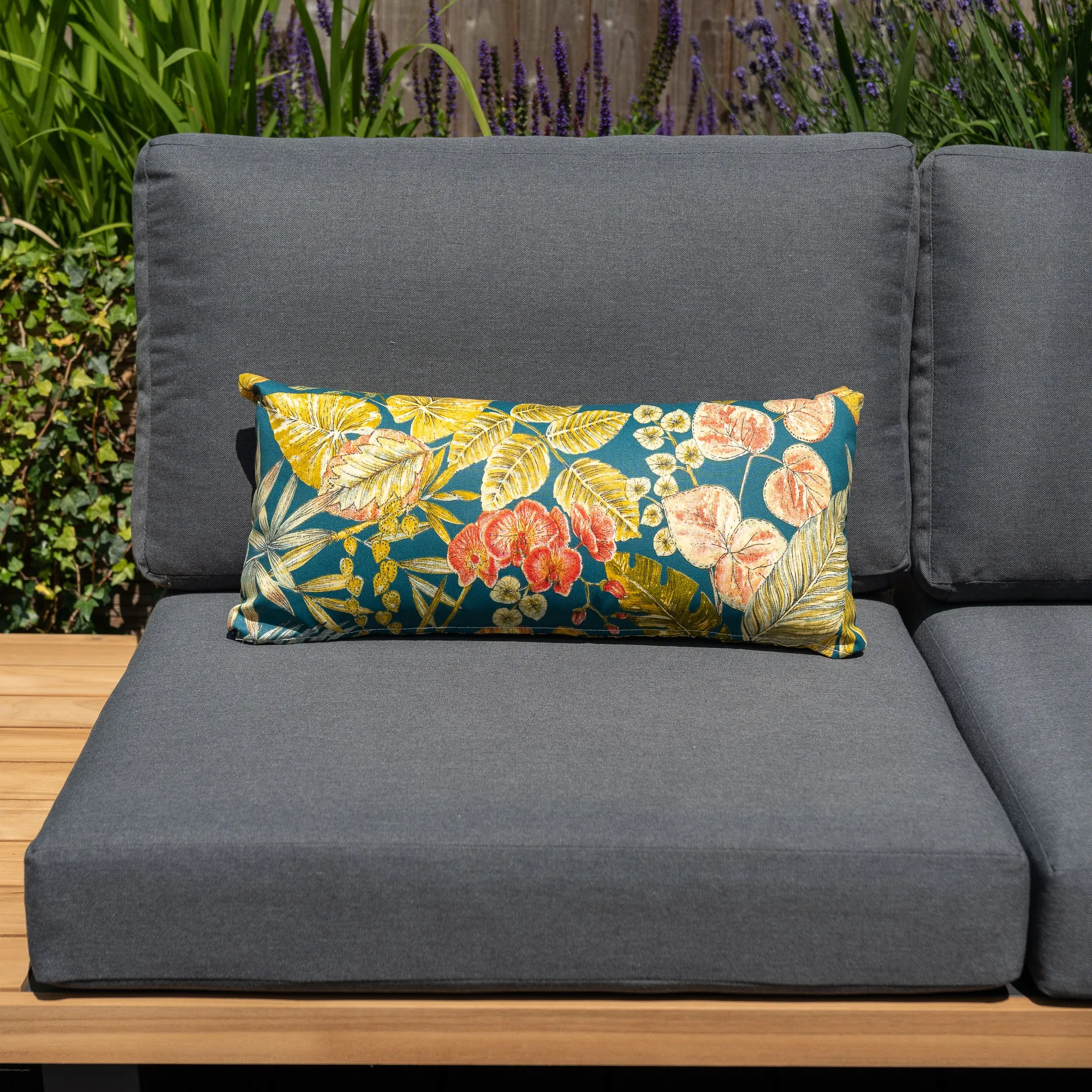 Acrisol Bouquet Petrol Bolster Scatter Cushion - 60cm x 30cm