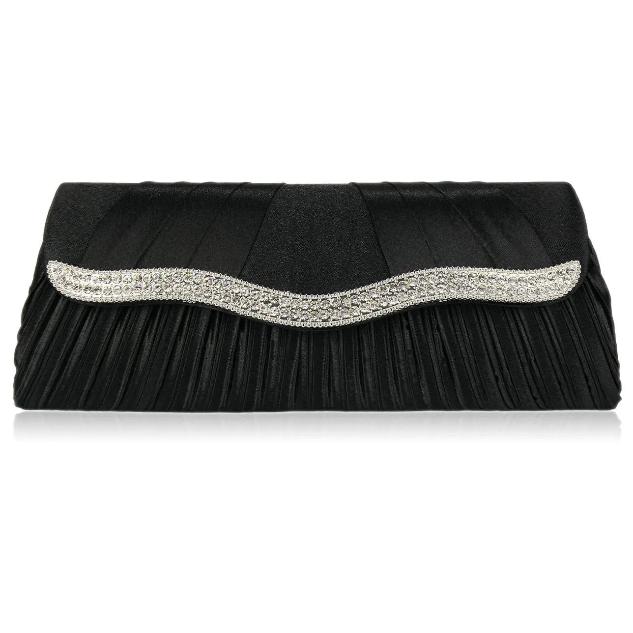 Ada Luxury Crystal Satin Clutch Handbag