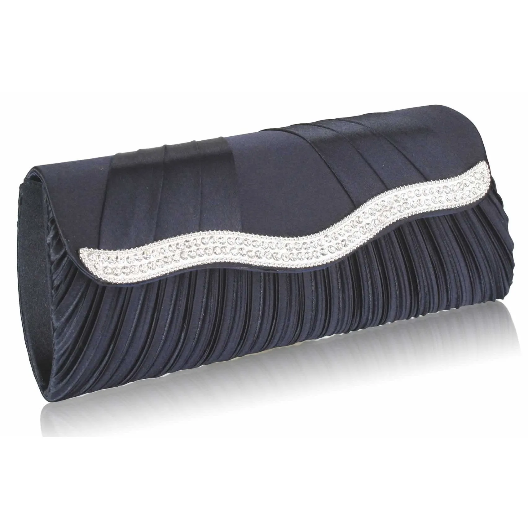 Ada Luxury Crystal Satin Clutch Handbag