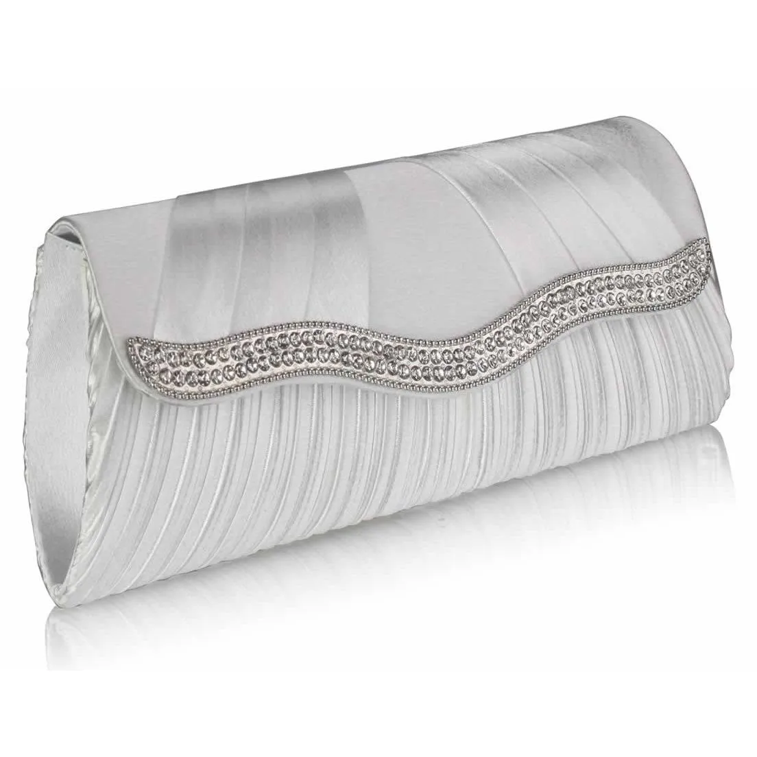 Ada Luxury Crystal Satin Clutch Handbag