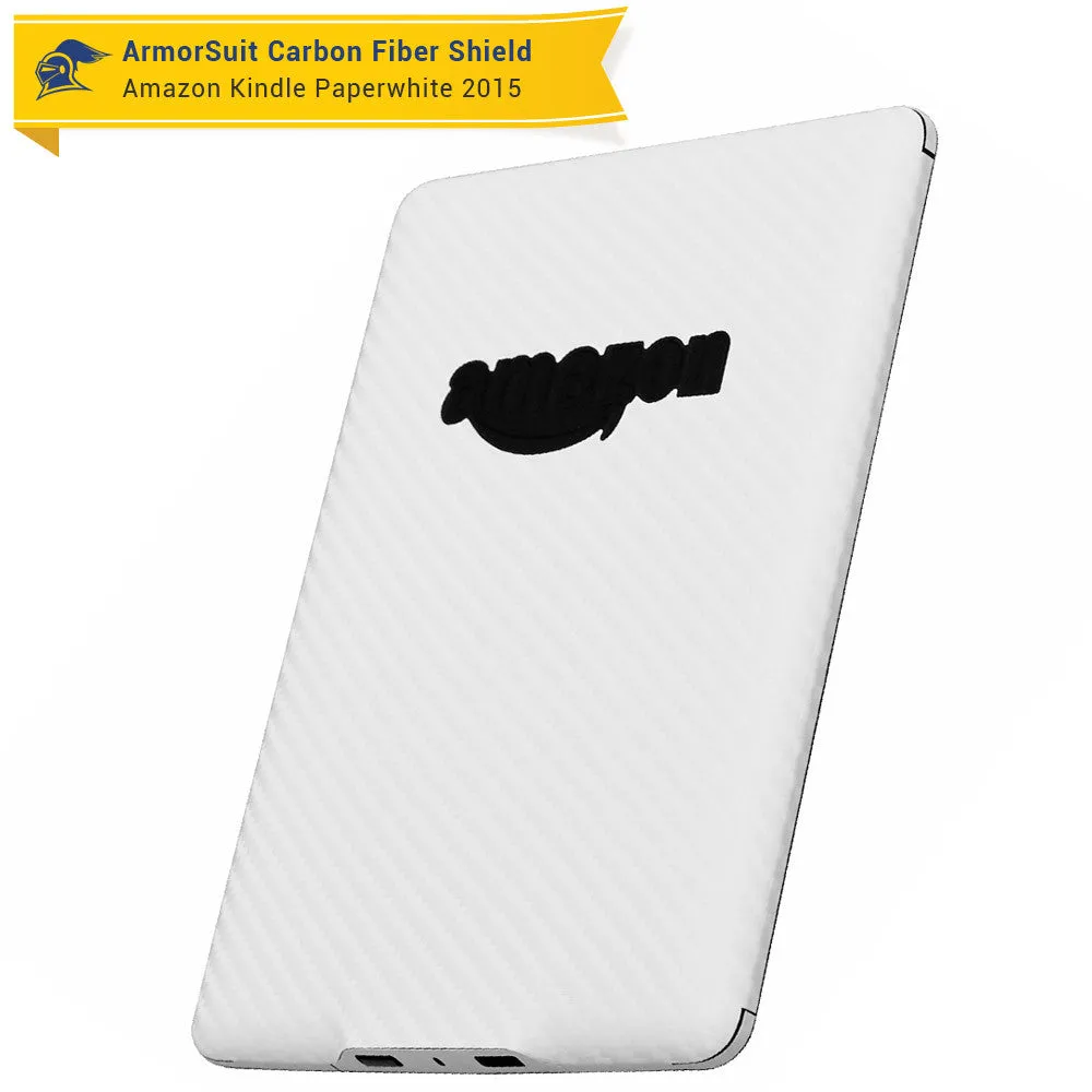 Amazon Kindle Paperwhite (2015) Anti-Glare (Matte) Screen Protector    White Carbon Fiber Skin