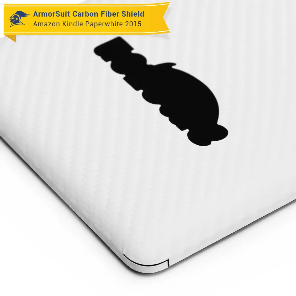 Amazon Kindle Paperwhite (2015) Anti-Glare (Matte) Screen Protector    White Carbon Fiber Skin
