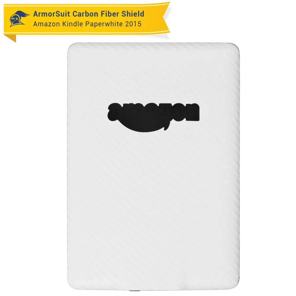 Amazon Kindle Paperwhite (2015) Anti-Glare (Matte) Screen Protector    White Carbon Fiber Skin