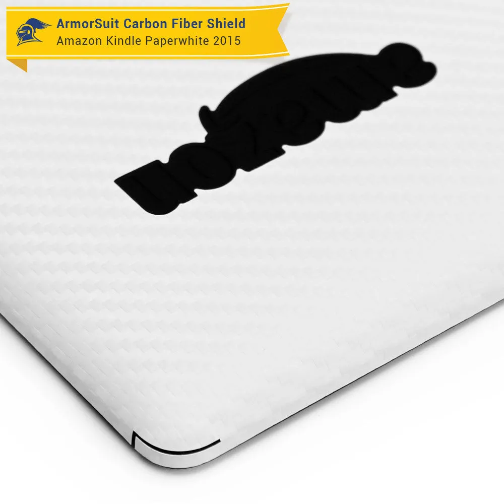 Amazon Kindle Paperwhite (2015) Anti-Glare (Matte) Screen Protector    White Carbon Fiber Skin