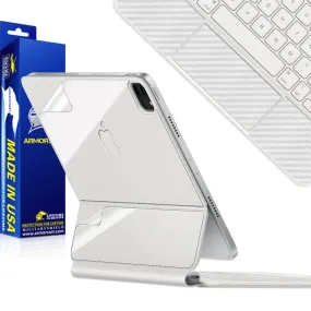 ArmorSuit Full Body Skin   White Carbon Fiber Film for Magic Keyboard for iPad Pro 11" (4th Gen) / iPad Air (5th Gen) - Anti-Bubble HD Clear Film