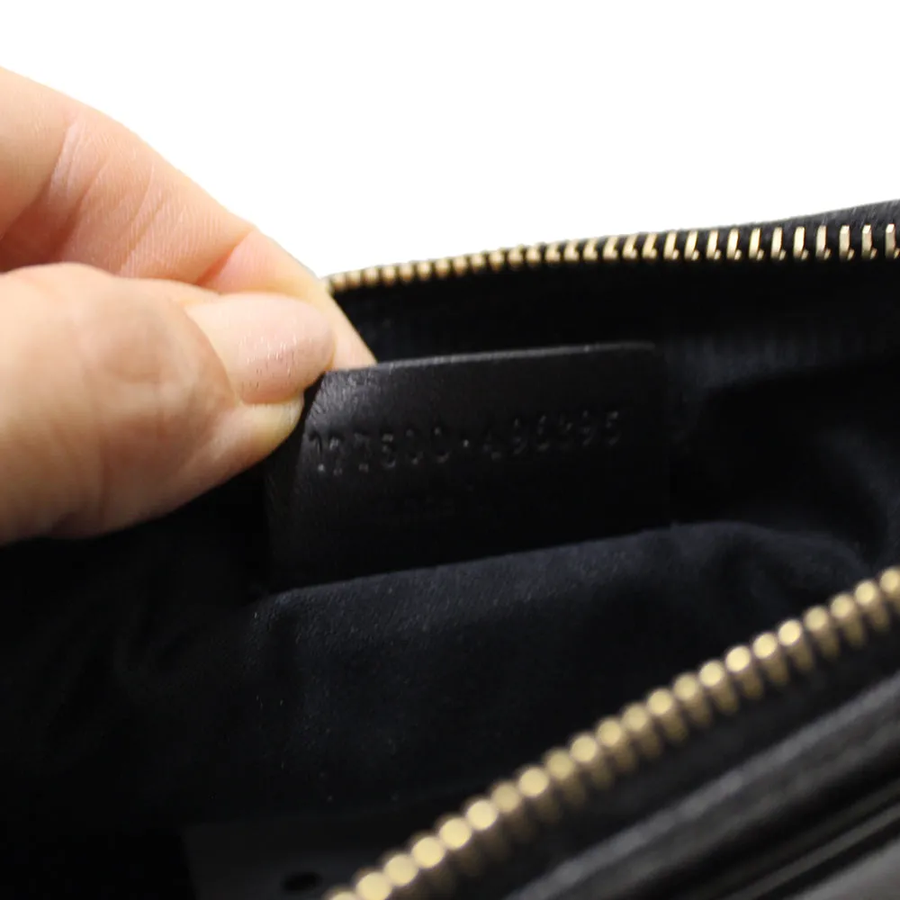 Authentic YSL Yves Saint Laurent Black Patent Leather Cosmestic Pouch Case Bag