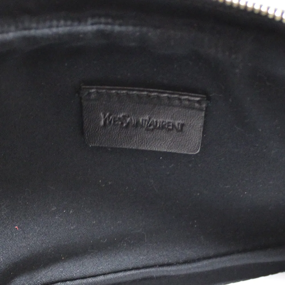 Authentic YSL Yves Saint Laurent Black Patent Leather Cosmestic Pouch Case Bag