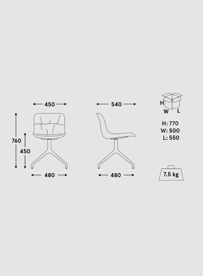 Baltic 2 Soft Duo Chair with Polished Aluminium Base (Customizable)