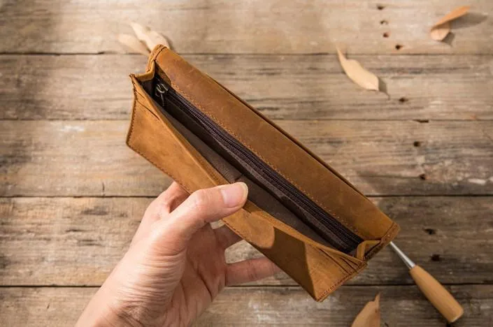 Bifold long wallet Mens long Wallet Leather Wallet Bifold Long Wallets for Men