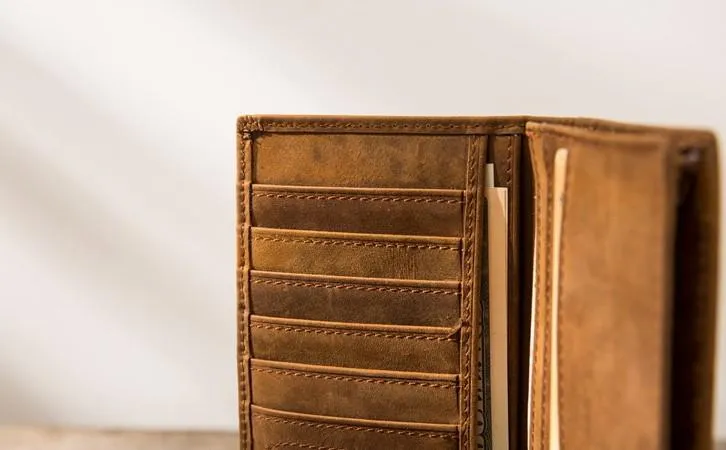 Bifold long wallet Mens long Wallet Leather Wallet Bifold Long Wallets for Men