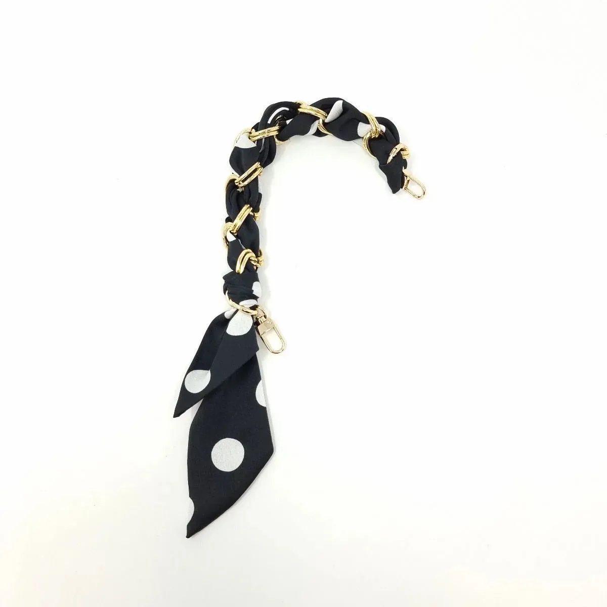 Black Dot - Gold Chain Scarf Strap