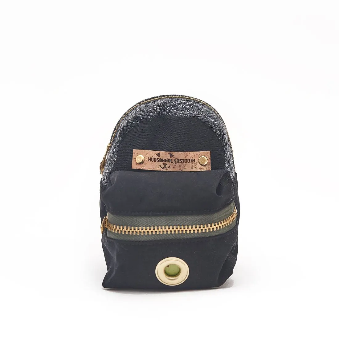 Black Twill & Denim Backpack