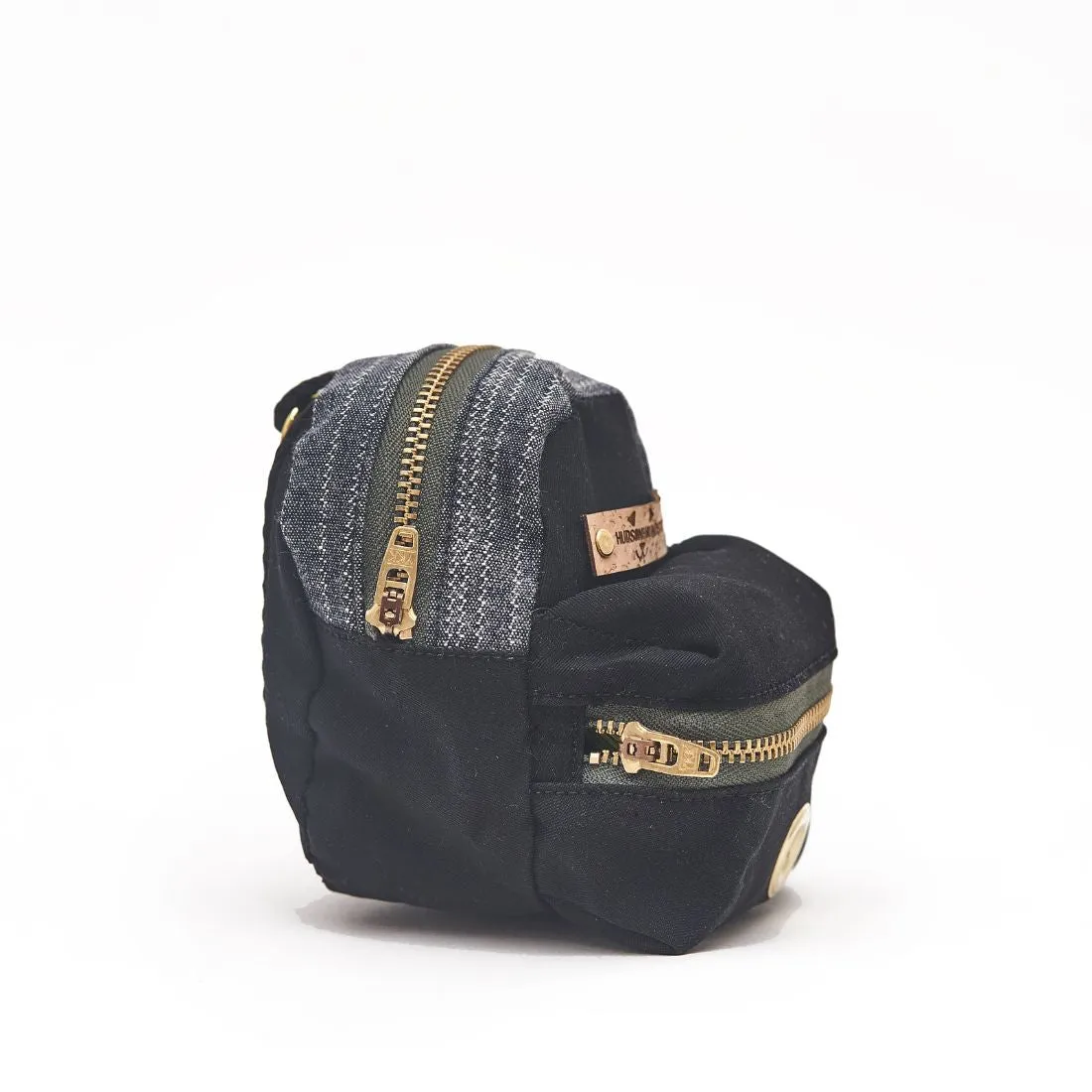 Black Twill & Denim Backpack