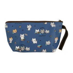 Blue Meow Cat Dumpling Cosmetic Bag