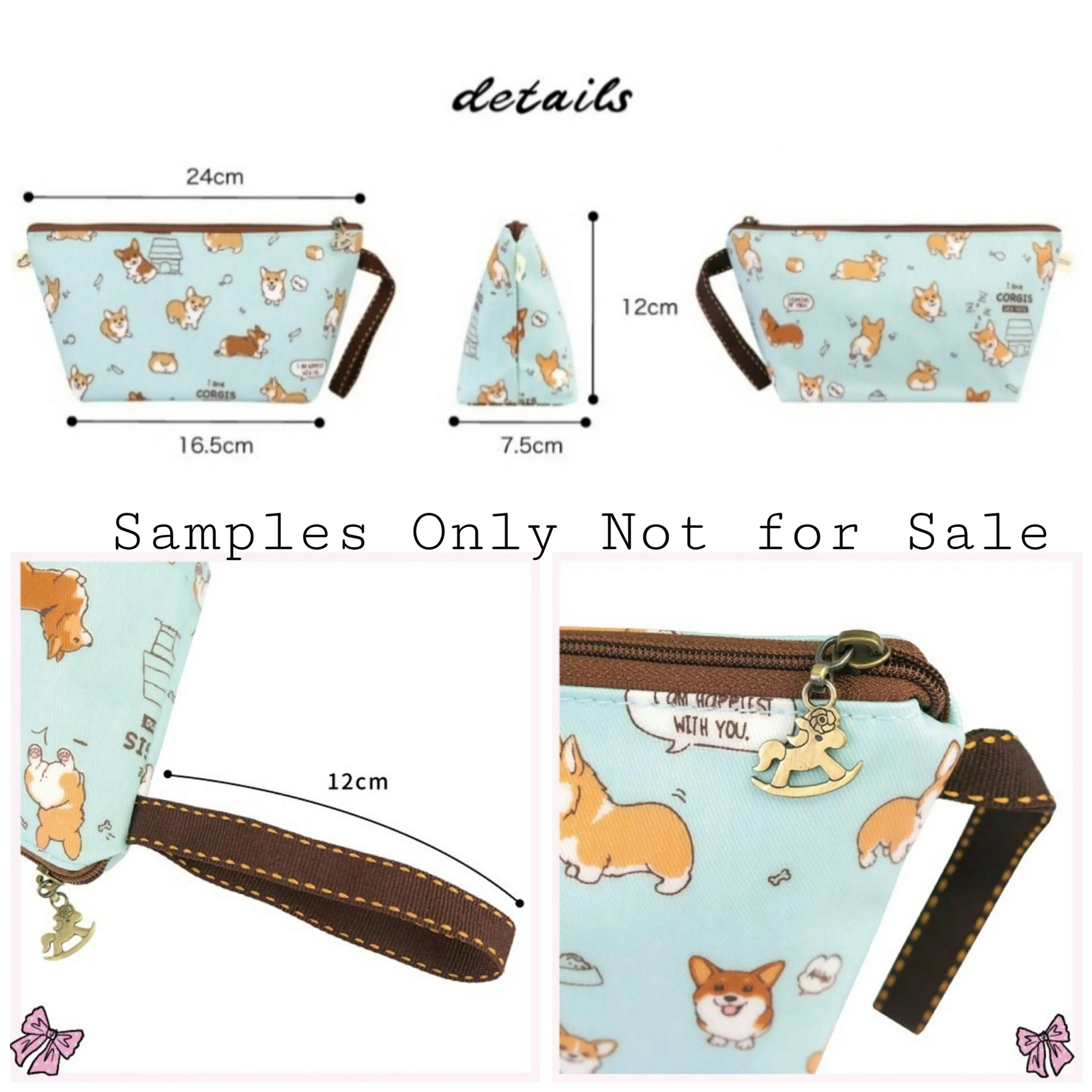 Blue Meow Cat Dumpling Cosmetic Bag