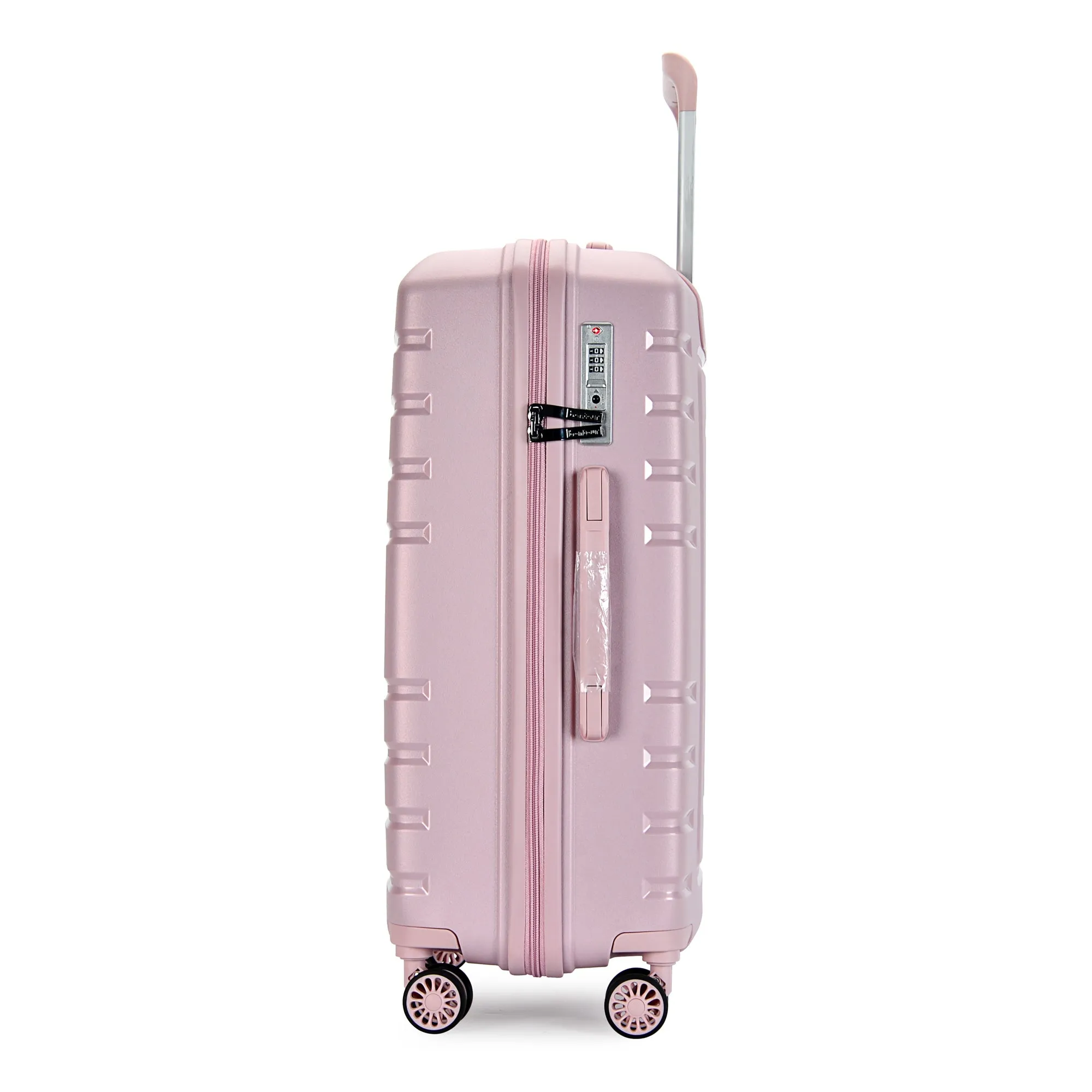 Bontour 'Charm' 4-wheeled cabin suitcase with TSA lock, 55x40x20cm, pink