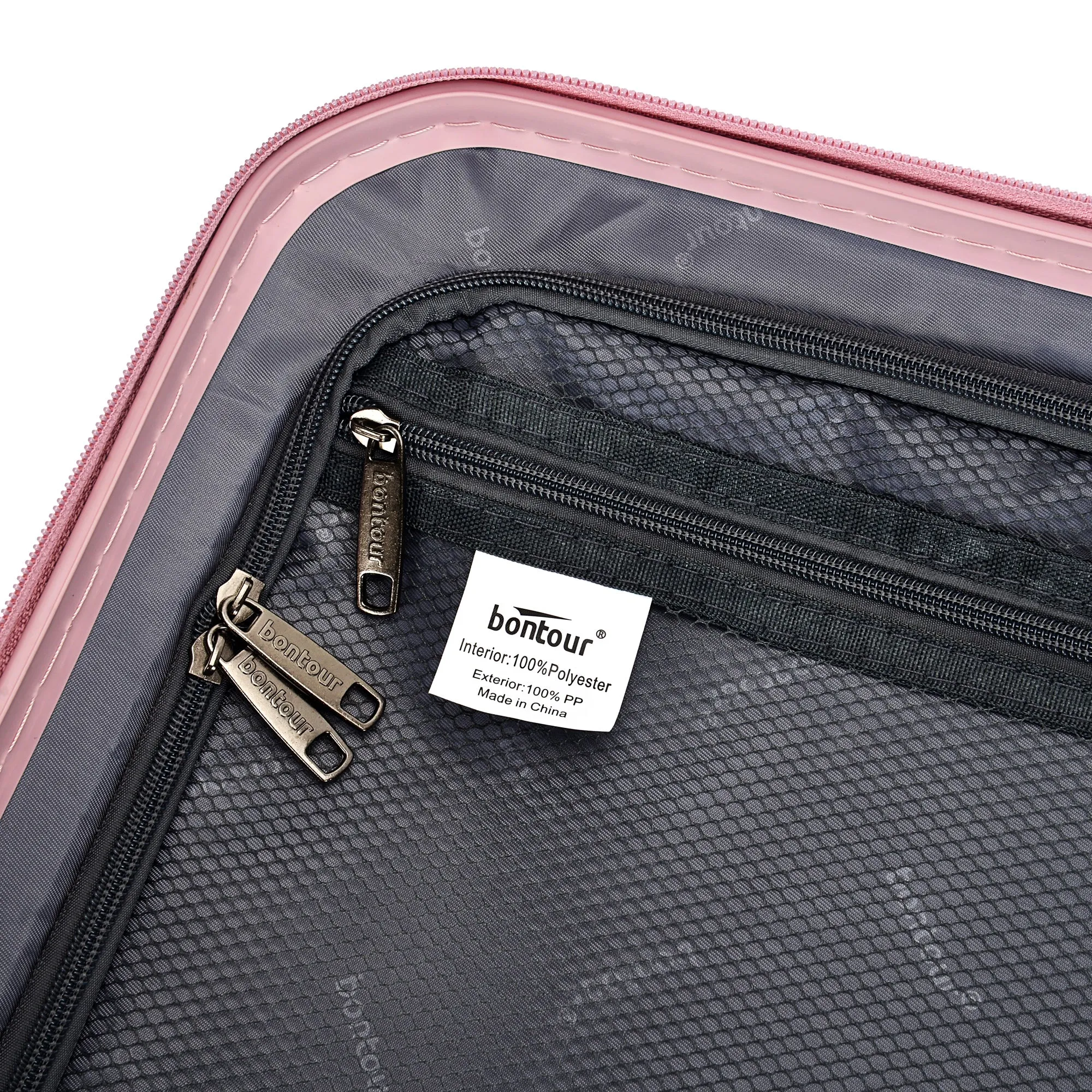 Bontour 'Charm' 4-wheeled cabin suitcase with TSA lock, 55x40x20cm, pink