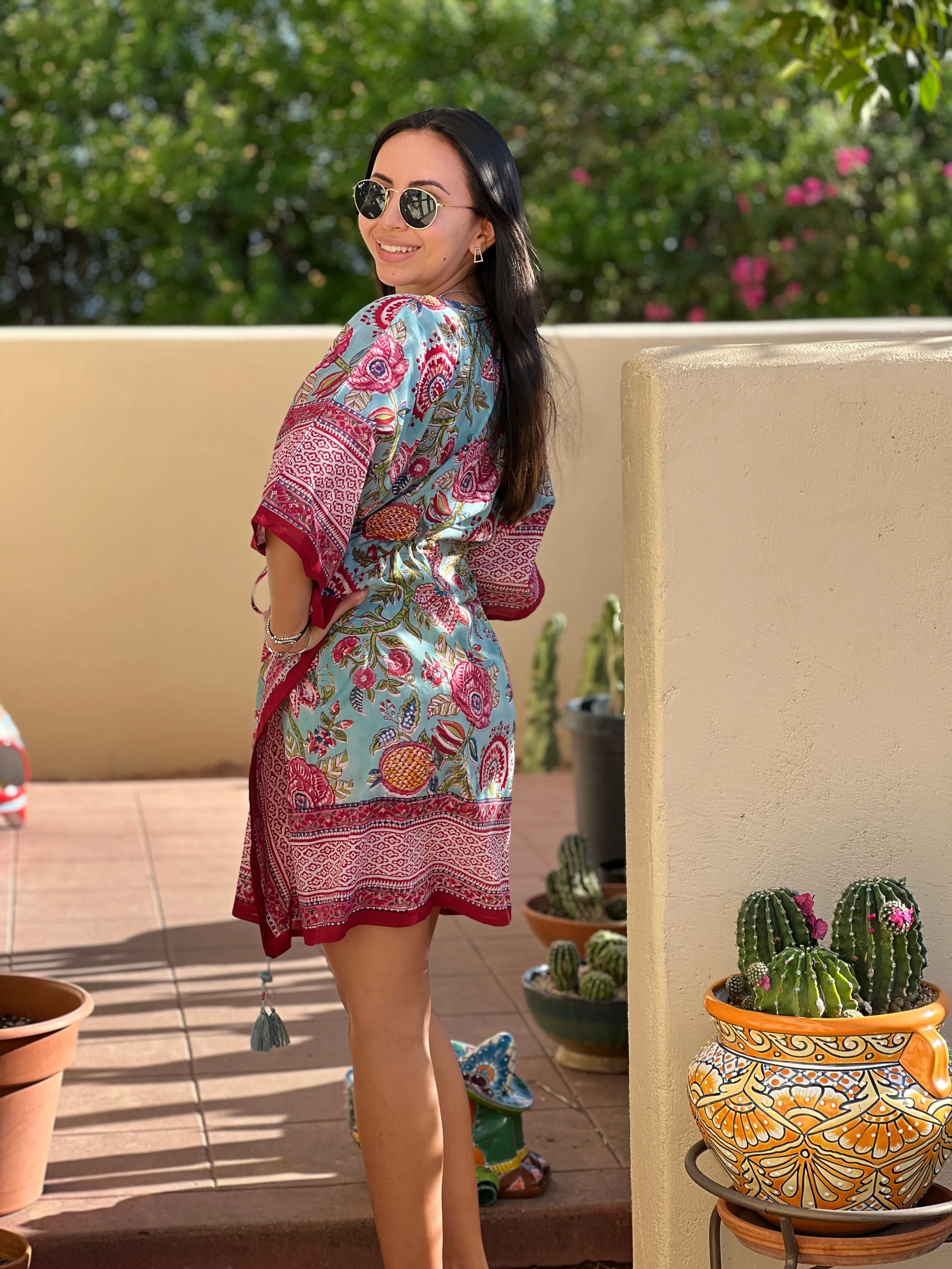 Bora Bora Botanical Short Kaftan