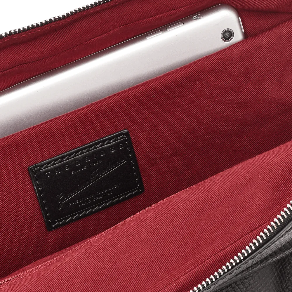 Borsello Uomo Porta Tablet THE BRIDGE in Pelle Marrone linea Bolgheri