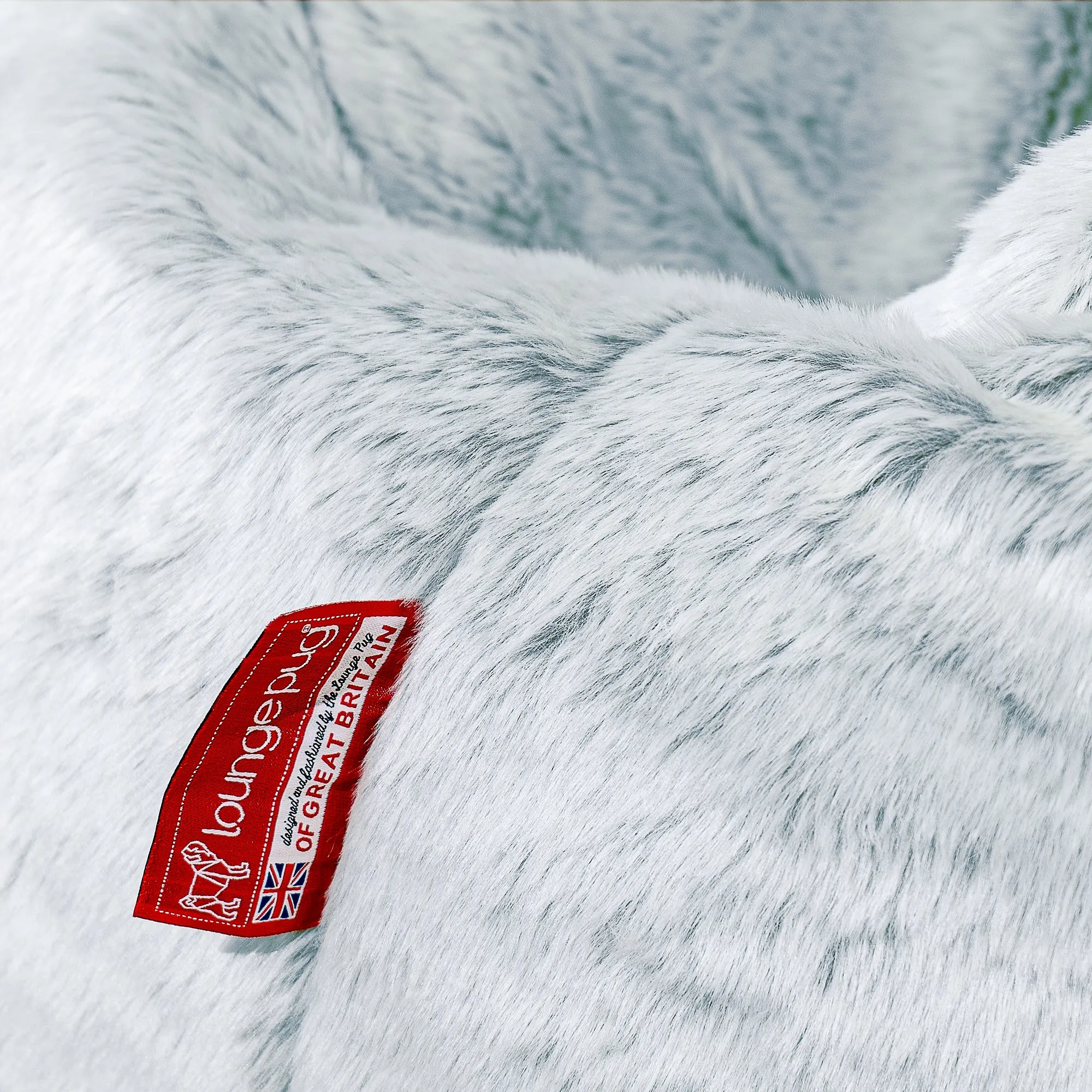 Bubble Bean Bag Chair - Fluffy Faux Fur Rabbit Dusty Blue