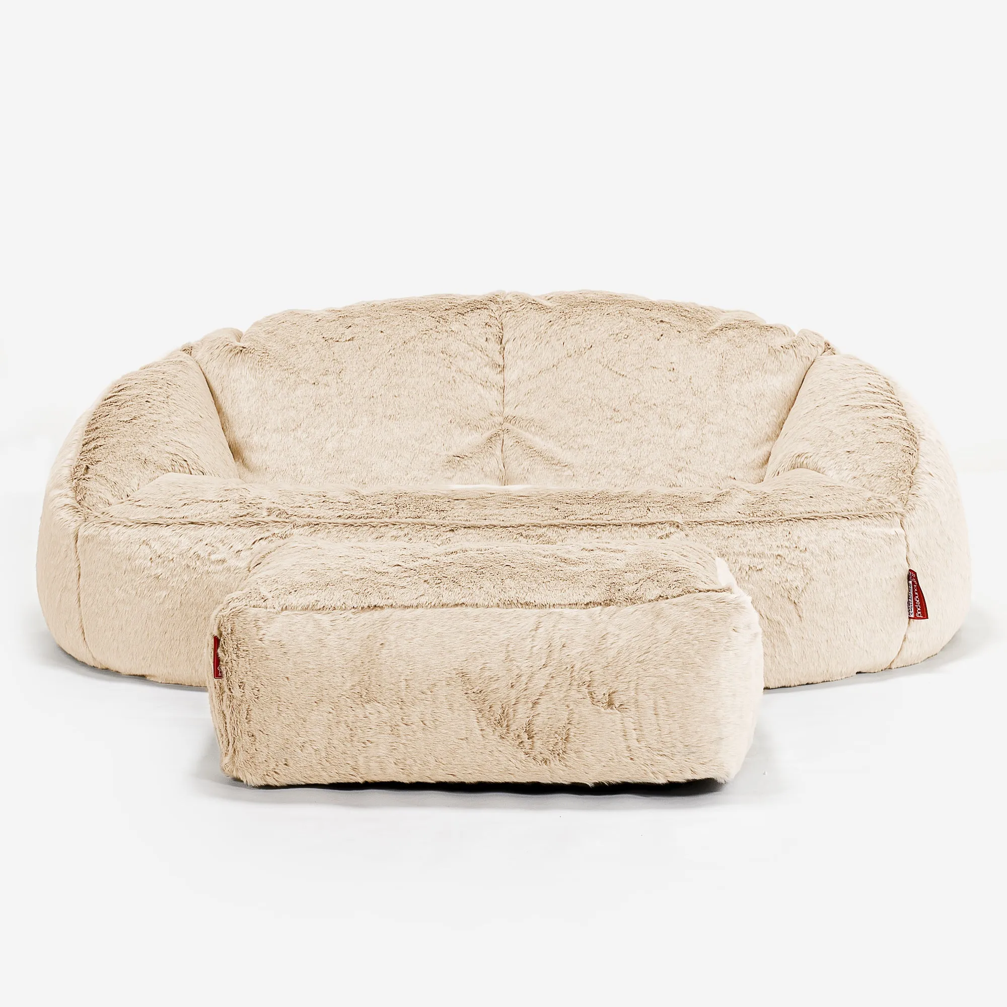 Bubble Sofa Bean Bag - Fluffy Faux Fur Rabbit White