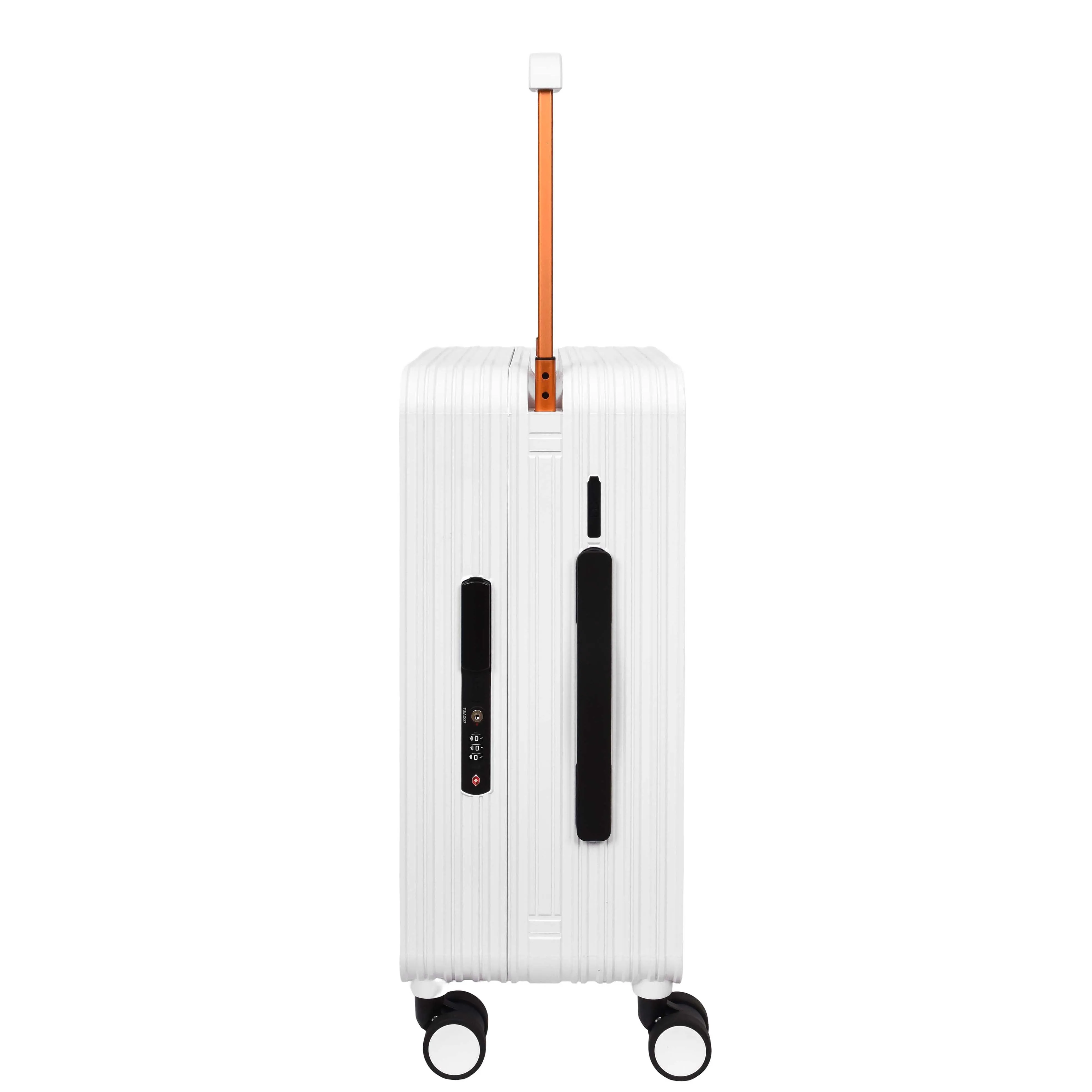 Cabin Size Suitcase 4 Wheels Hard Shell USB Port TSA Lock Travel Luggage Savant White