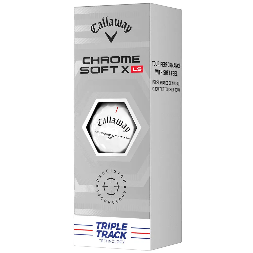 Callaway Chrome Soft X LS Triple Track Golf Balls - White - Double Dozen