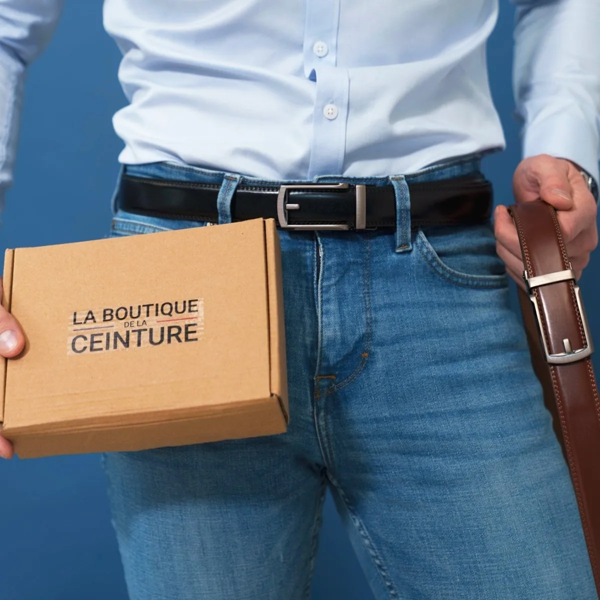 Ceinture intelligente et sans trou, boucle automatique, modèle Winston