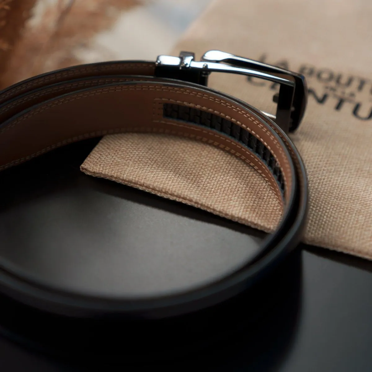 Ceinture intelligente et sans trou, boucle automatique, modèle Winston