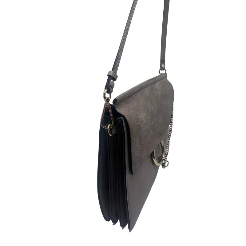 Chloe Faye Suede-Trimmed Shoulder Bag