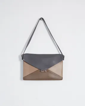 Céline 2012 tri colour diamond shoulder bag, midnight, beige & brown, M
