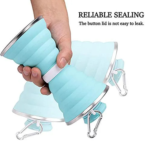 Collapsible Water Bottle, Camping Cup With Carabine