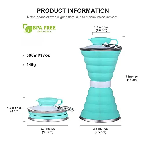 Collapsible Water Bottle, Camping Cup With Carabine