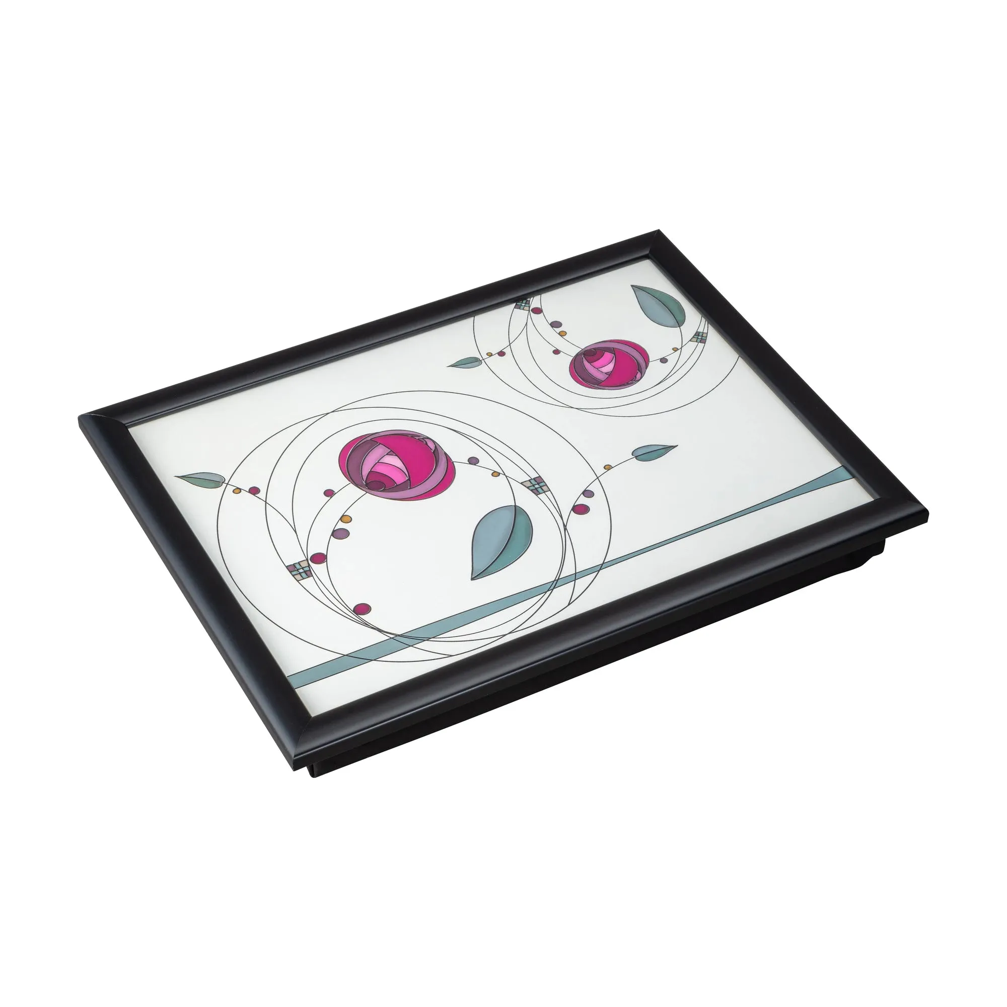 Denby Tiffany Rose Double Lap tray With Black Edge