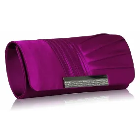 Donna Satin and Crystal Clutch Handbag