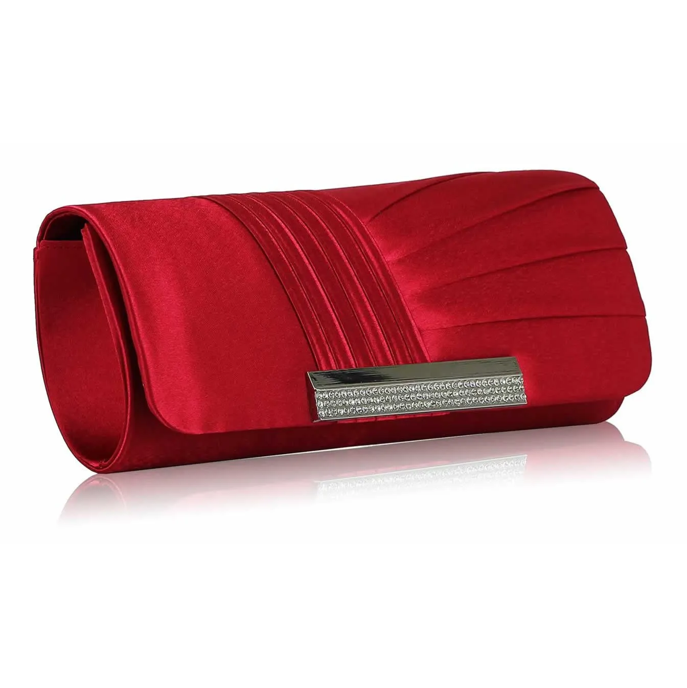 Donna Satin and Crystal Clutch Handbag