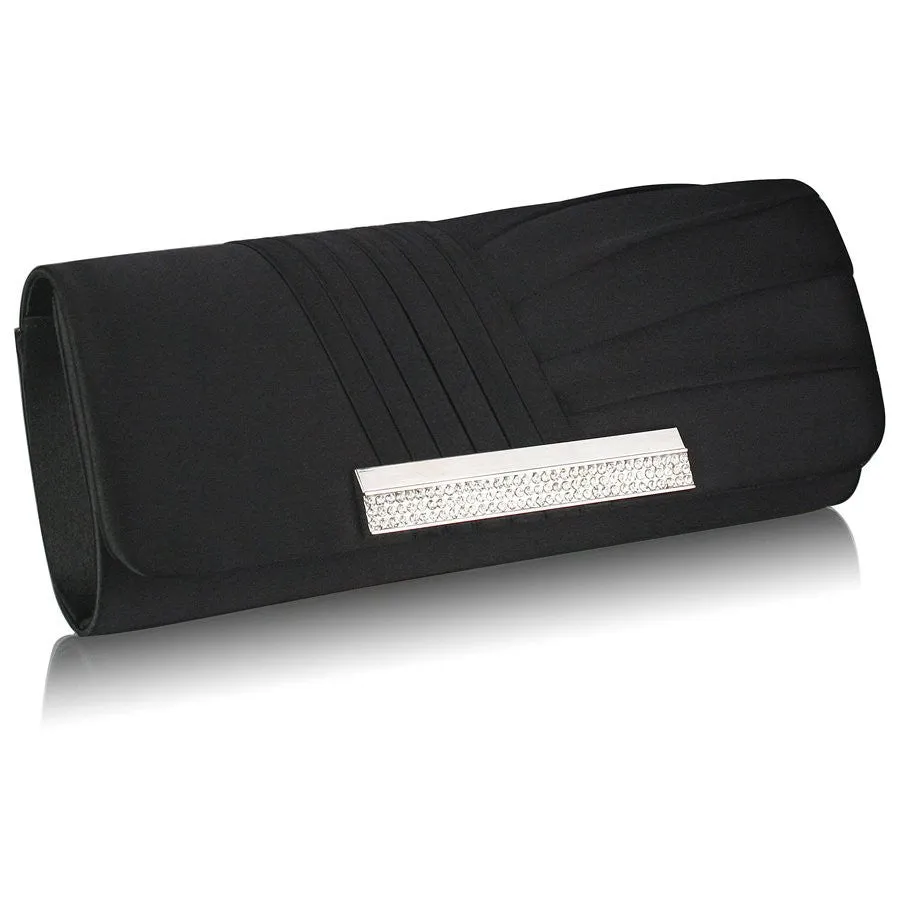 Donna Satin and Crystal Clutch Handbag