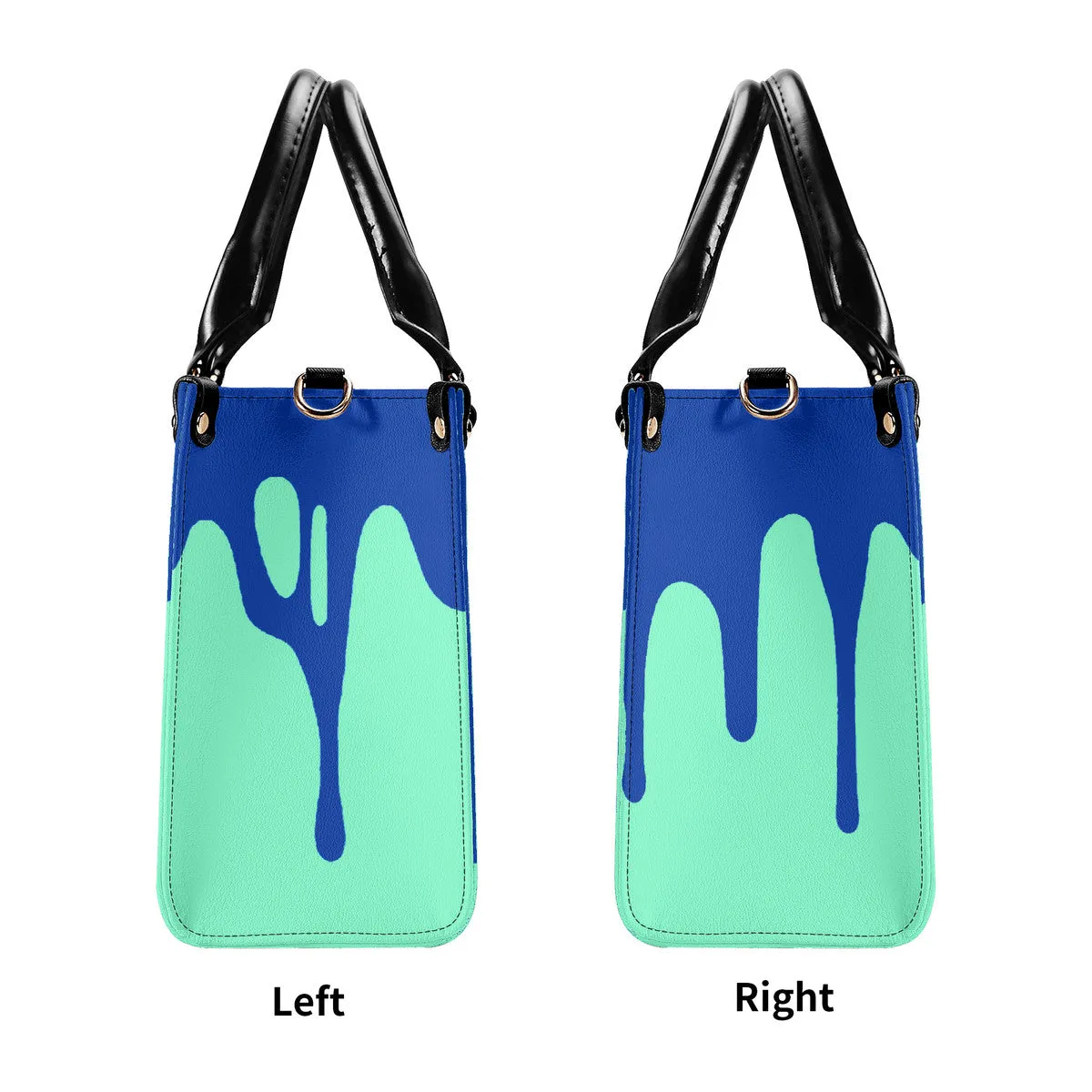 DRIP Blue Logo & Turquoise  Multiple Sizes Upgraded Luxury Women PU Leather Handbag