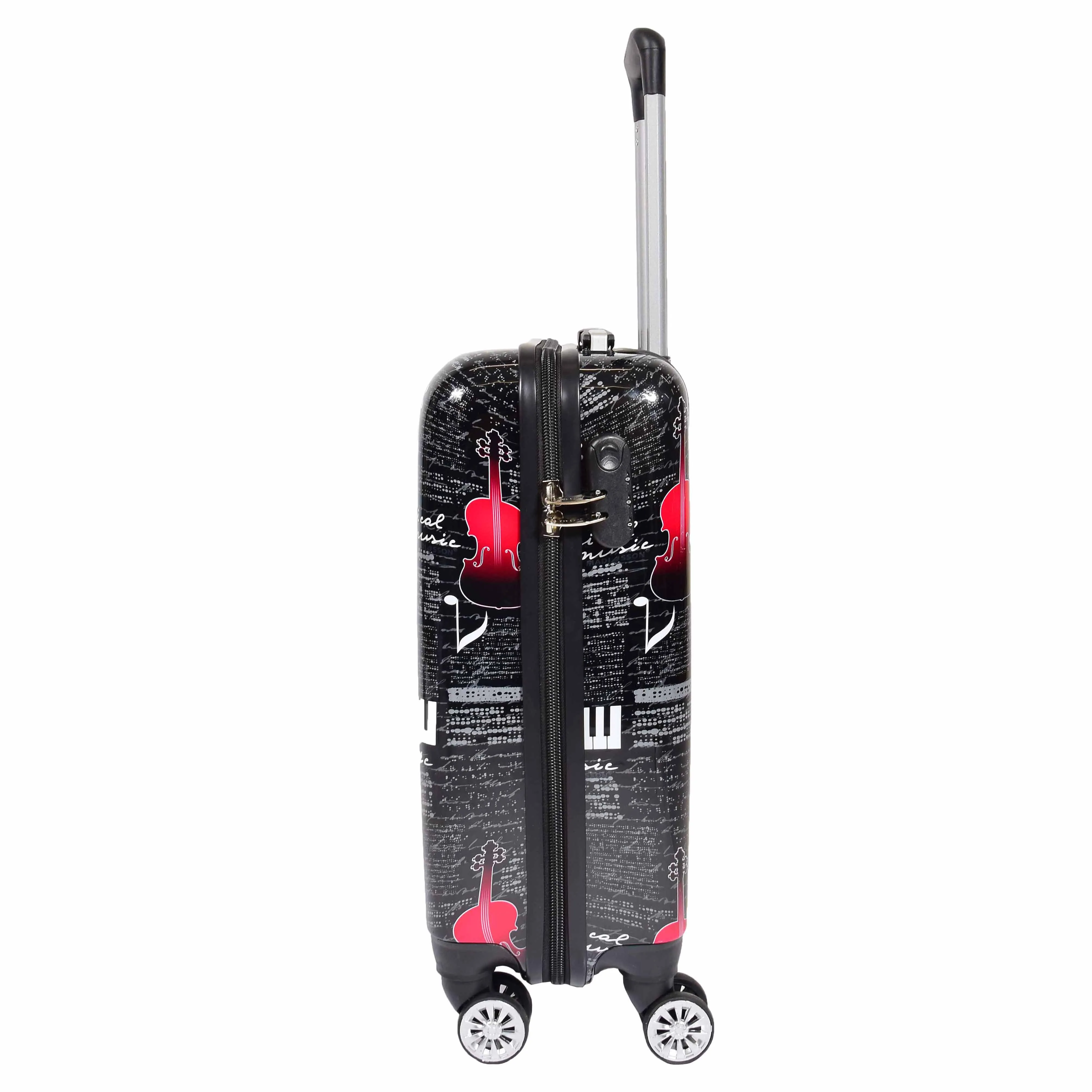 Dual 4 Wheel Luggage Hard Shell Music Print BELMORE