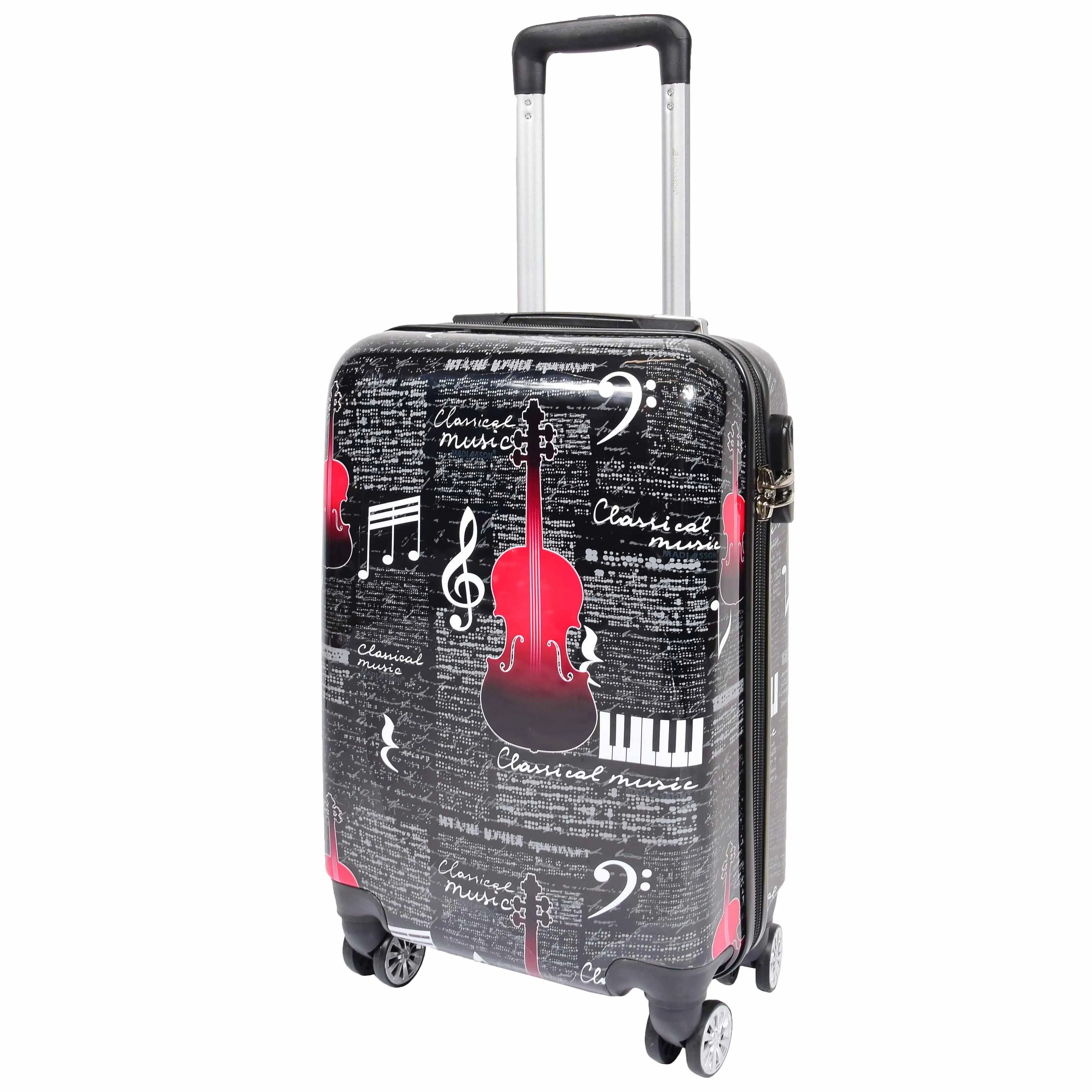 Dual 4 Wheel Luggage Hard Shell Music Print BELMORE