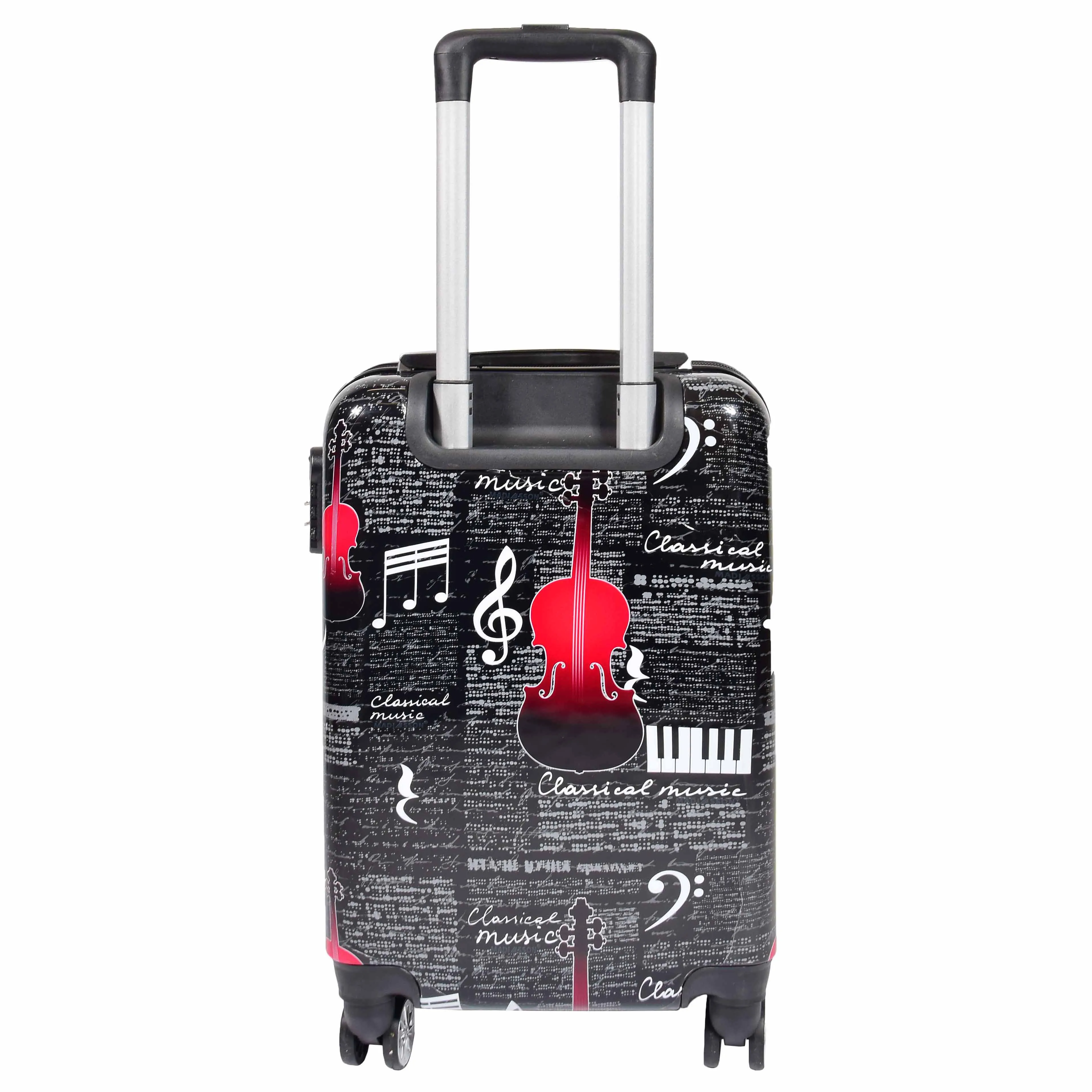 Dual 4 Wheel Luggage Hard Shell Music Print BELMORE