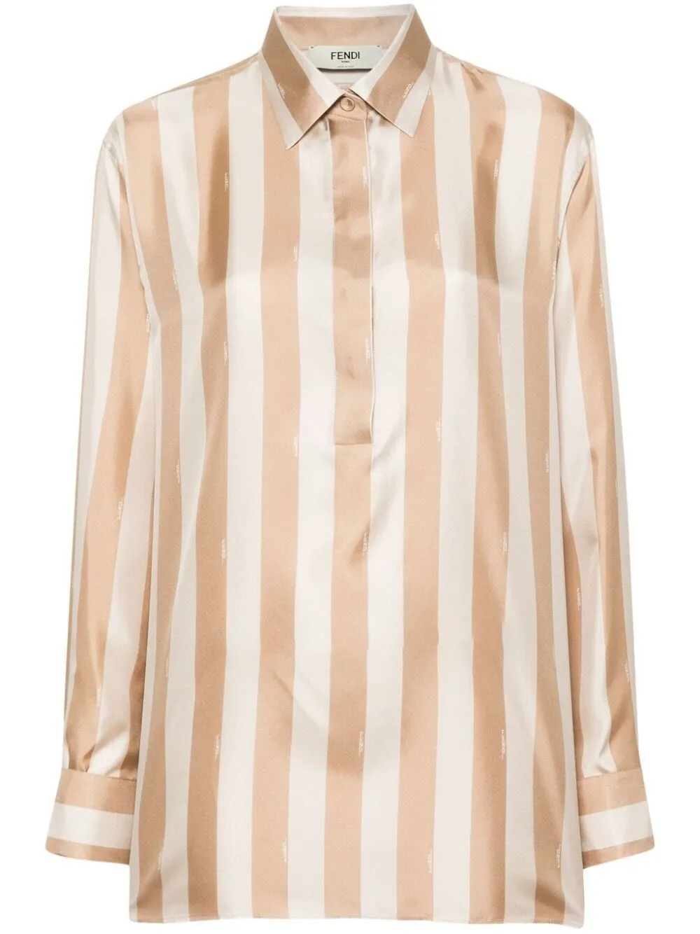 FENDI Elegant Striped Silk Blouse