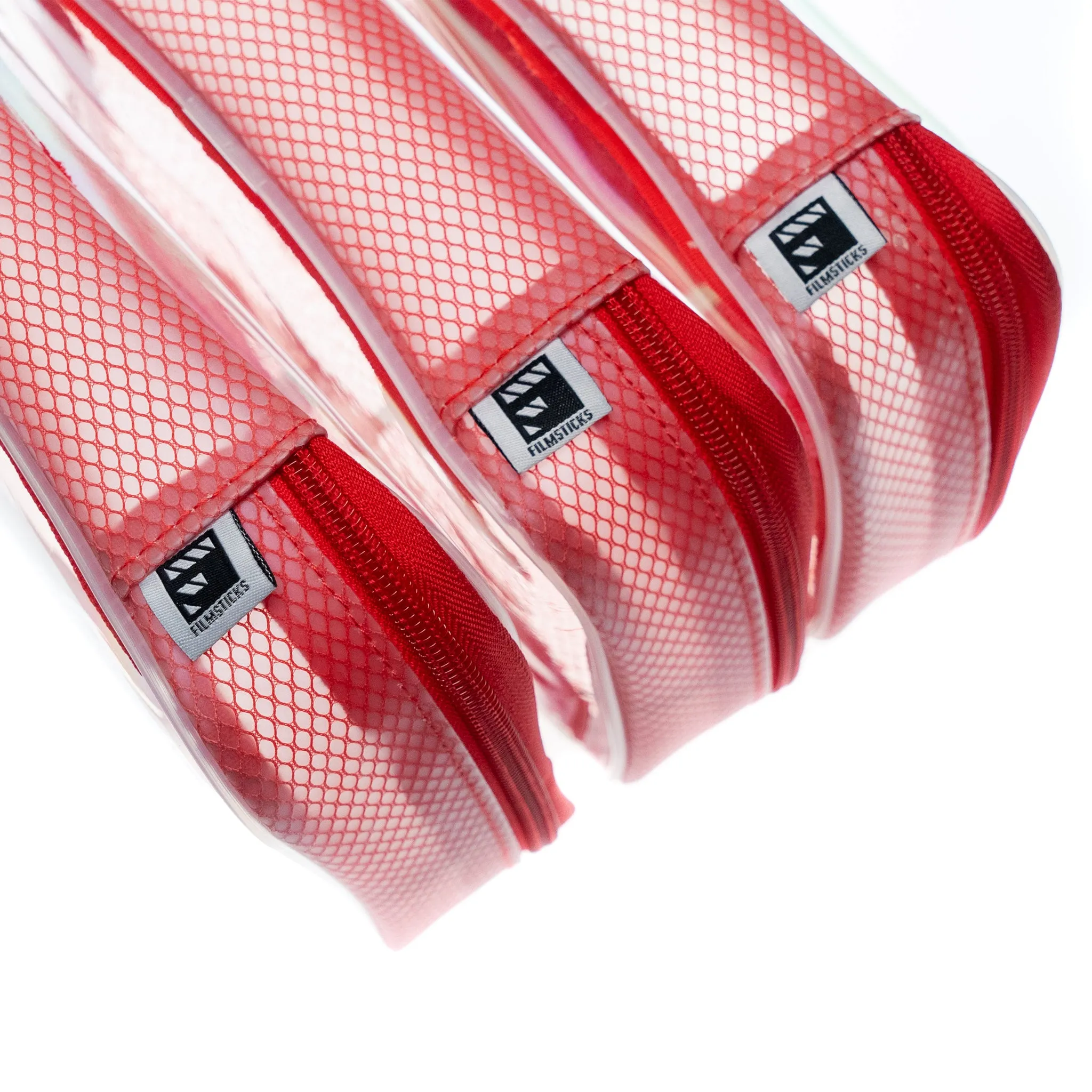 Filmsticks Set of Small, Medium and Large Thermoplastic Polyurethane (TPU) Transparent Cases – Red