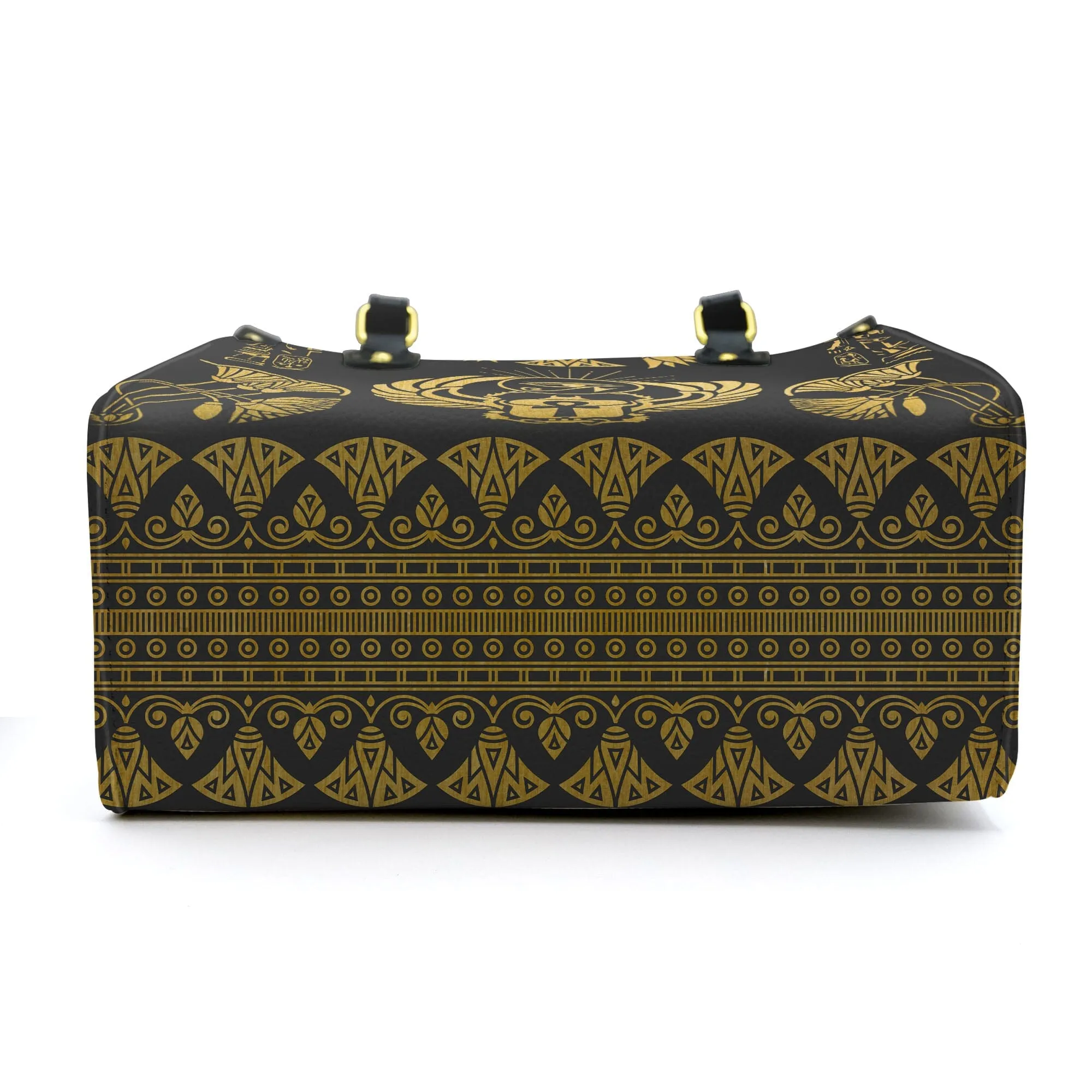 Gold Egyptian Pattern Leather Handbag