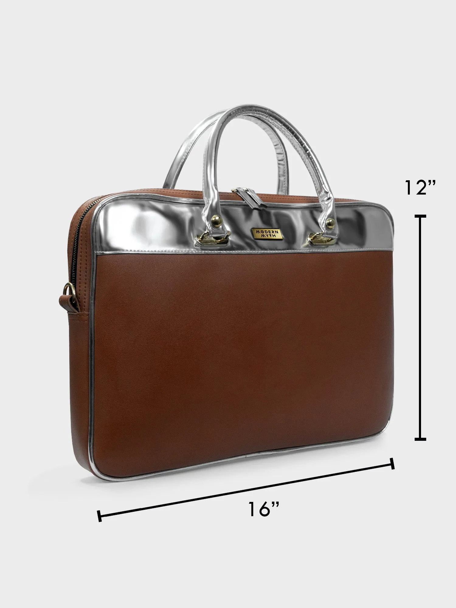 Hella Fine! Brown & Metallic Silver Laptop Sleeve Bag For Up To 15" Laptop/Macbook | Modern Myth