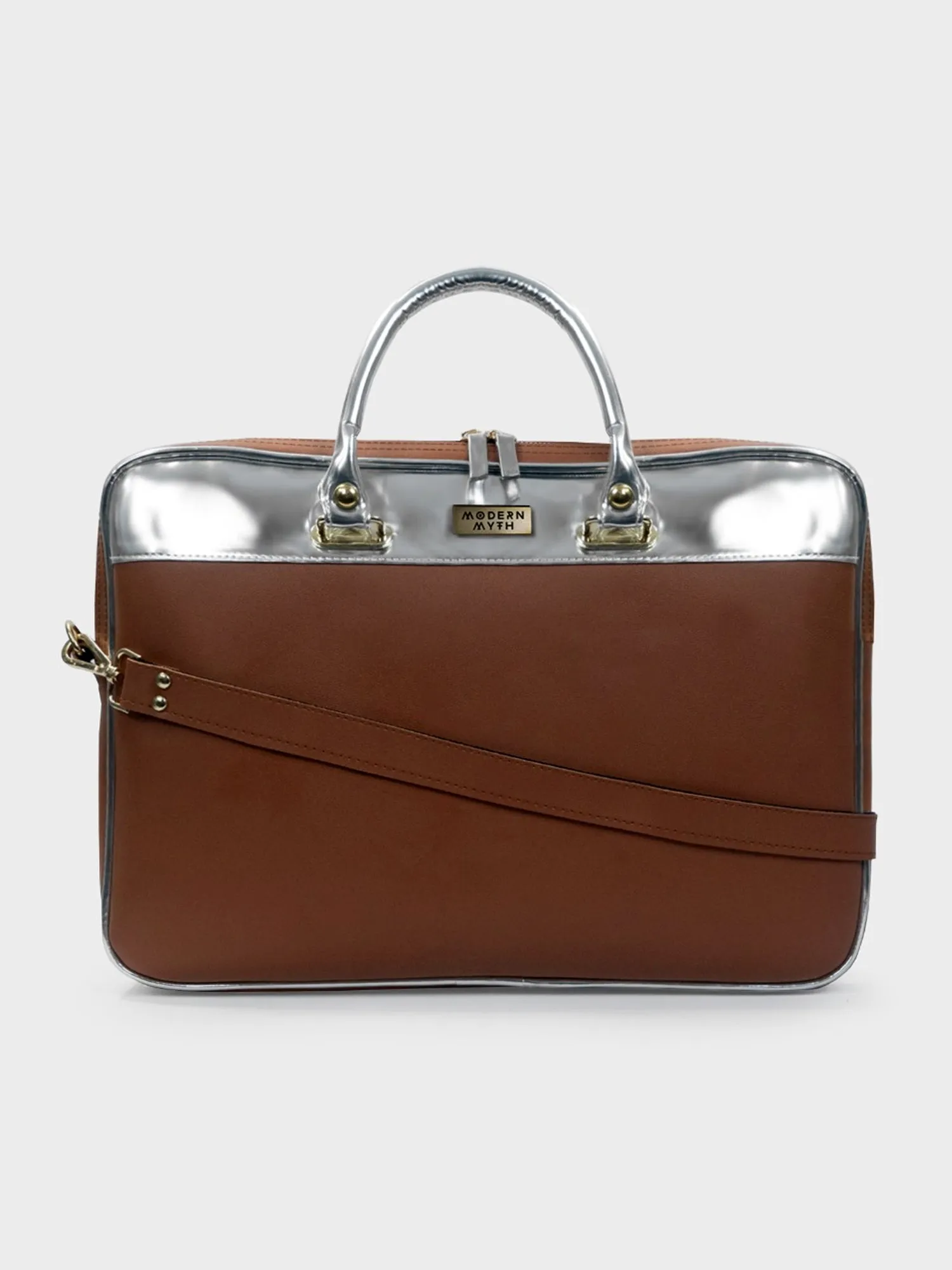 Hella Fine! Brown & Metallic Silver Laptop Sleeve Bag For Up To 15" Laptop/Macbook | Modern Myth