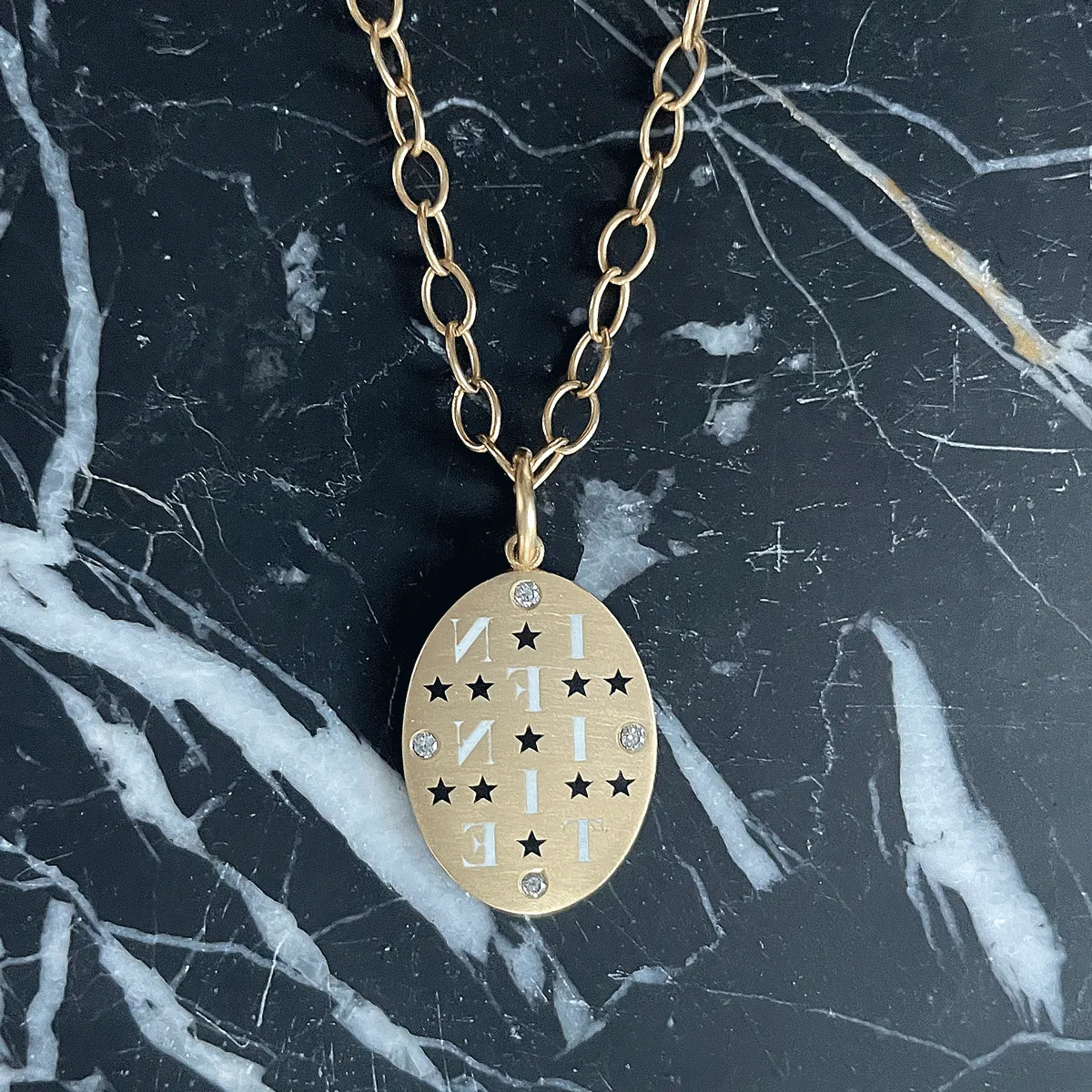 Infinite Reflection Tablet Necklace